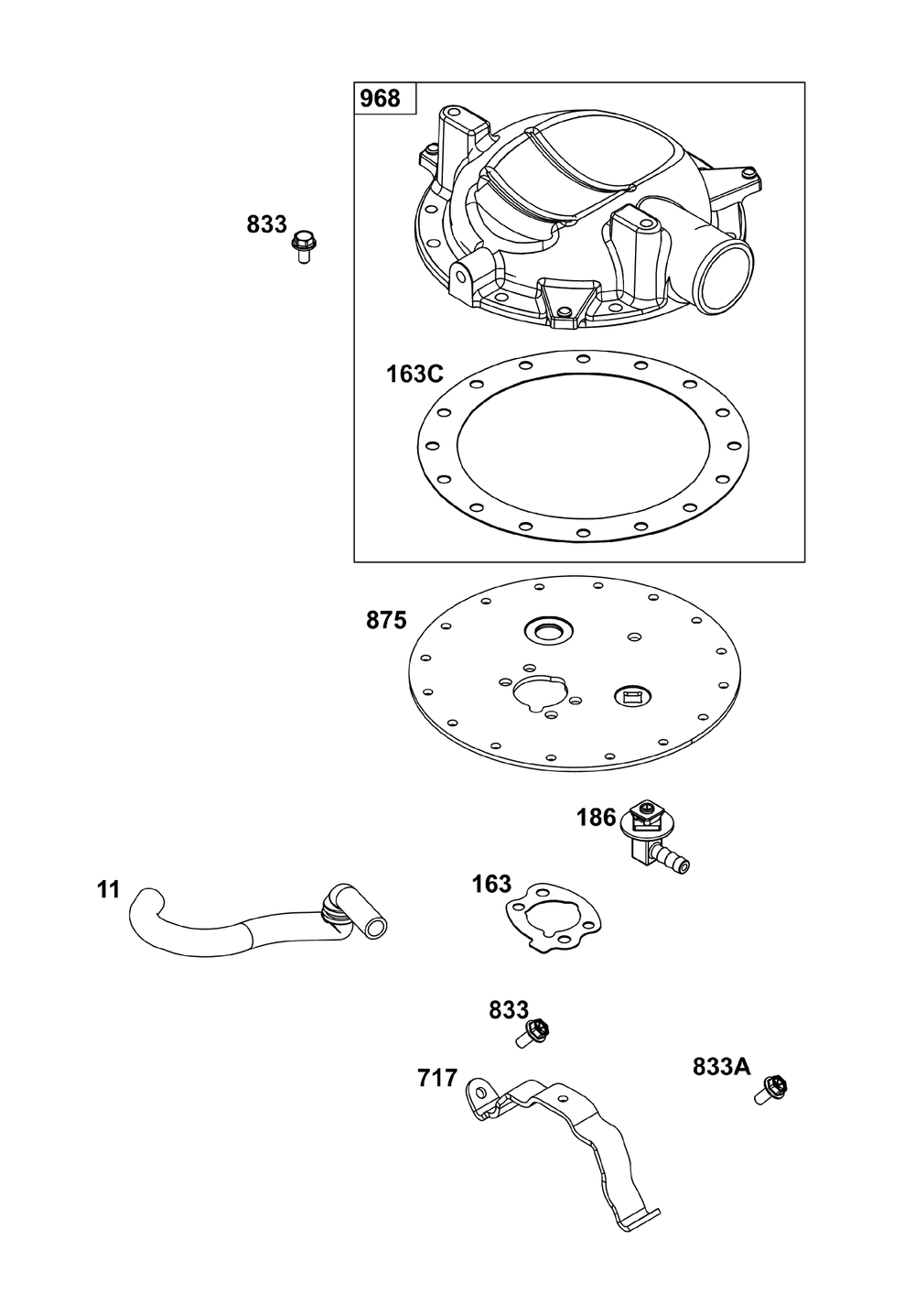 Air Cleaner Group Diagram and Parts List for 305445-3214-G1  Briggs and Stratton Engine